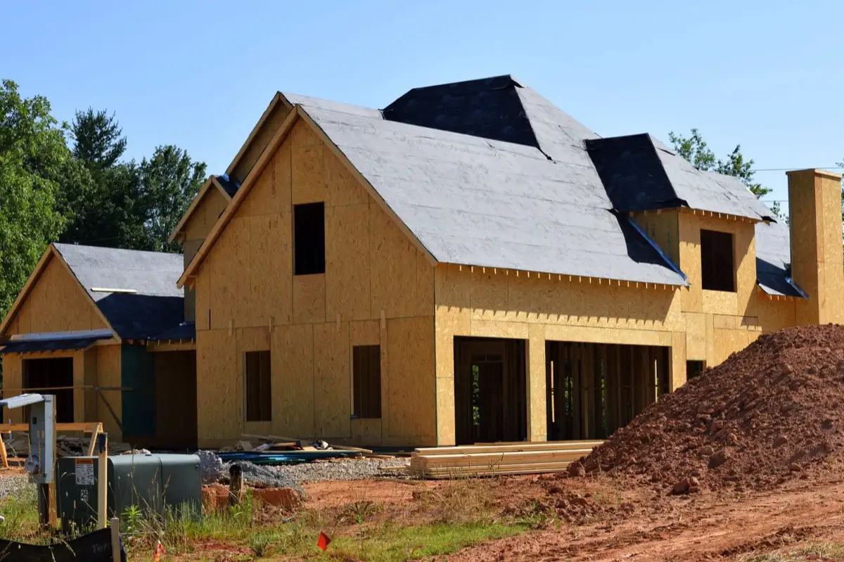 House with new roof decking and synthetic underlayment during a roof replacement in Owensboro, KY